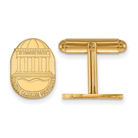14k Gold Plated Silver Coastal Carolina Univer. Crest Cuff Links